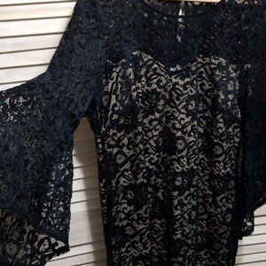 Black lace Bell Sleeve Party Dress